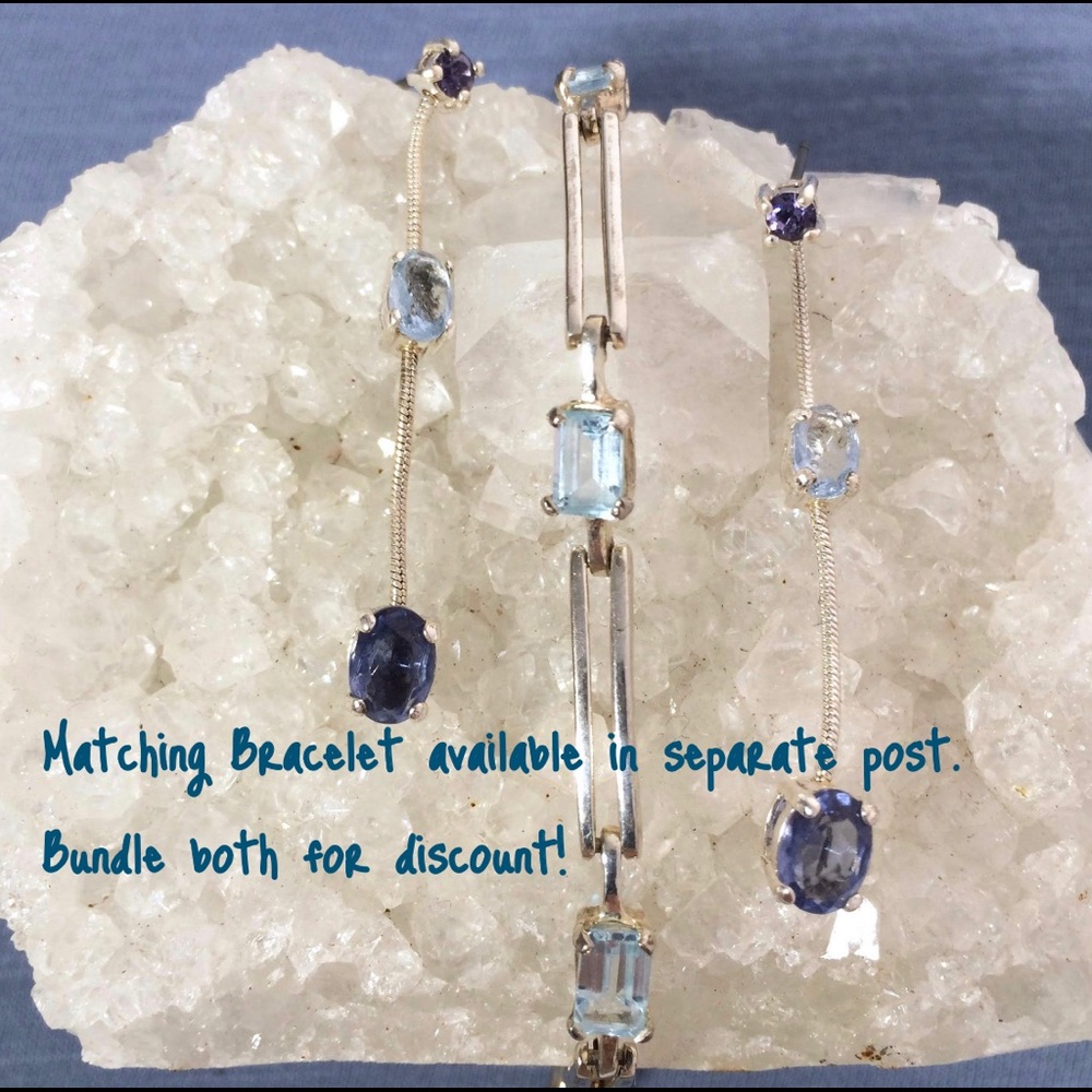 Three-Stone Sterling Earrings - Picture 4 of 8